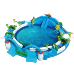 Tropical Island Inflatable Water Park with Pool - Multi-Slide Aqua Adventure Center