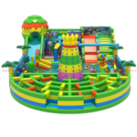 Dinosaur Kingdom Inflatable Adventure Park - Mega Playground with Castle & Maze