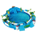 Tropical Island Inflatable Water Park with Pool - Multi-Slide Aqua Adventure Center - Image 2