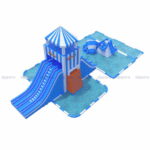 Twin Tower Inflatable Water Park Slide – Multi-Level Aqua Adventure Set